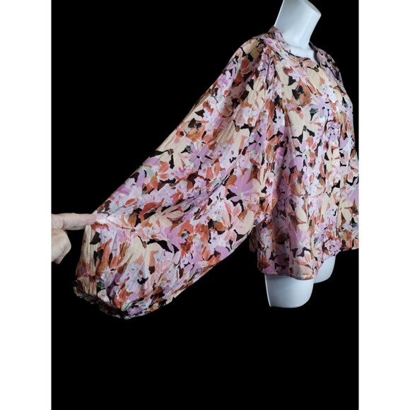 Lindex Smocked Long Sleeve in Floral Breeze womens size M/L - Picture 3 of 11